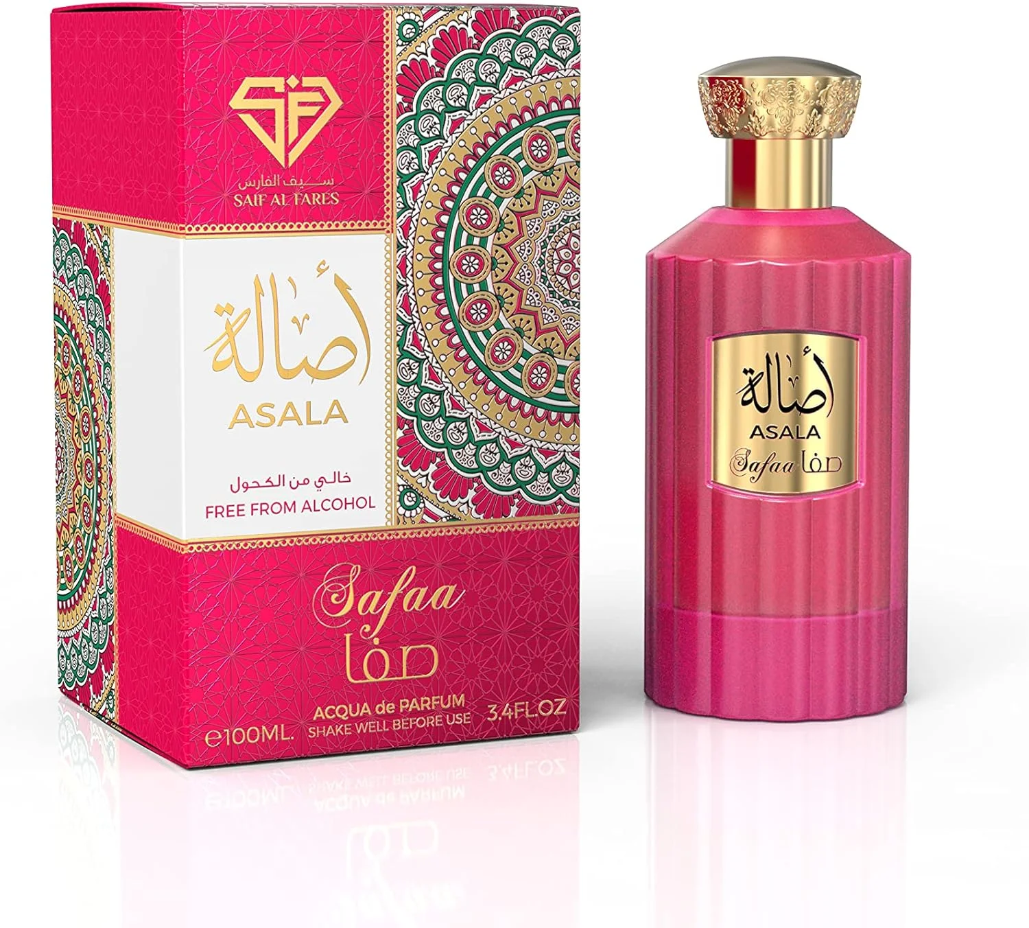 عطر سیف الفارس آسالا صفا | اسپری بدون الکل ماندگاری طولانی униsex | نت های ابتدایی لیمو و فلفل صورتی | بادی میست معطر و تازه با رایحه لوکس | 100 میلی لیتر