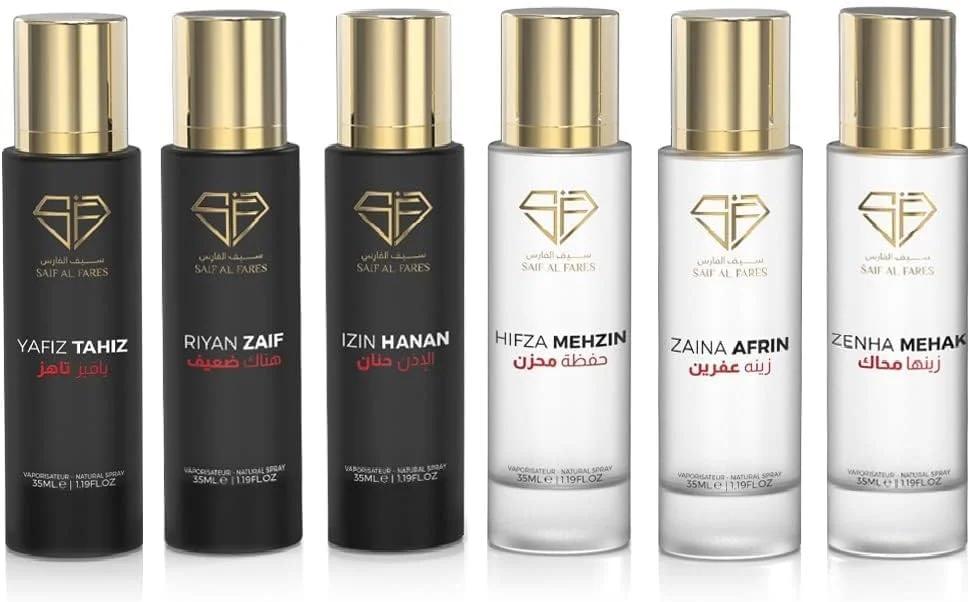 عطر سیف الفارس زینه آفرین | اسپری بدون الکل ماندگاری طولانی униsex | نت های ابتدایی برگ گل رز سبز | بادی میست معطر و تازه با رایحه لوکس | 35 میلی لیتر