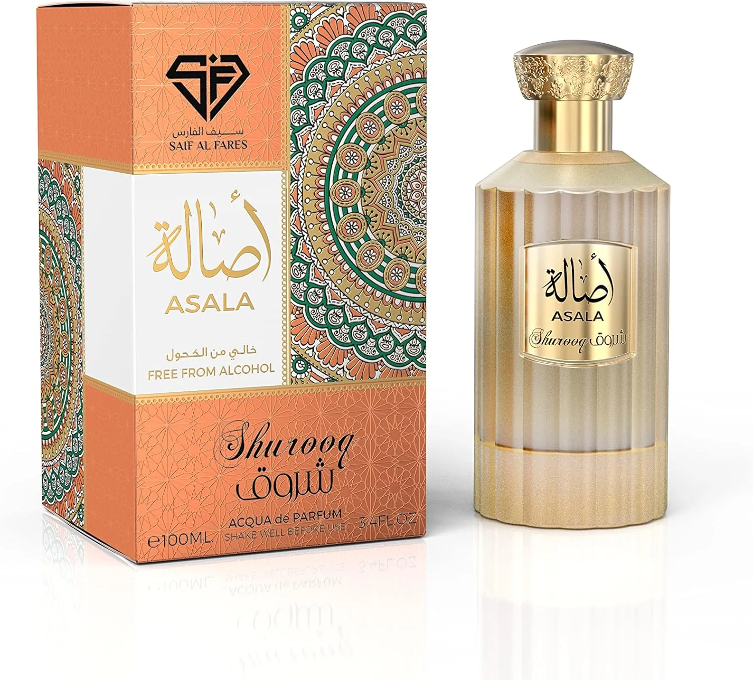 عطر عود اصاله سیف الفارس | اسپری بدون الکل ماندگاری طولانی униsex | نت های ابتدایی ماندارین، ترنج و میوه ای | بادی میست خوشبو و تازه با رایحه لوکس | 100 میلی لیتر