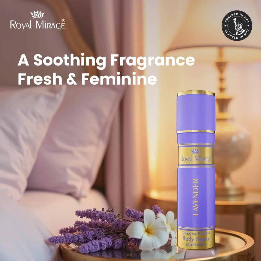 اسپری بدن زنانه رویال میراژ، اسطوخودوس، 200 میلی لیتر