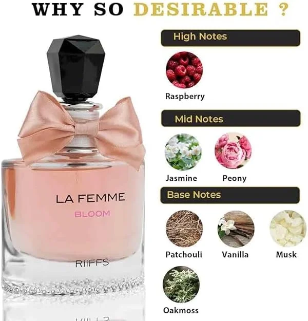 ادو پرفیوم زنانه/مردانه ریفز La Femme Bloom حجم 100 میلی لیتر، ساخت امارات متحده عربی ادو پرفیوم زنانه/مردانه ریفز La Femme Bloom حجم 100 میلی لیتر، ساخت امارات متحده عربی