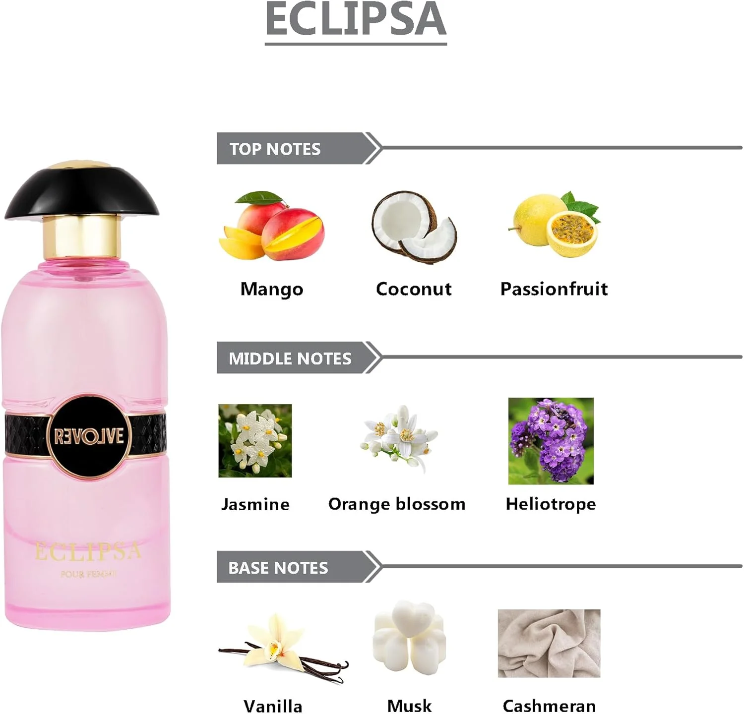 ادو پرفیوم زنانه REVOLVE Eclipsa - 100 میلی لیتر | عطر ممتاز و ماندگار | رایحه لوکس | مناسب برای کار، رویدادها و مناسبت های خاص