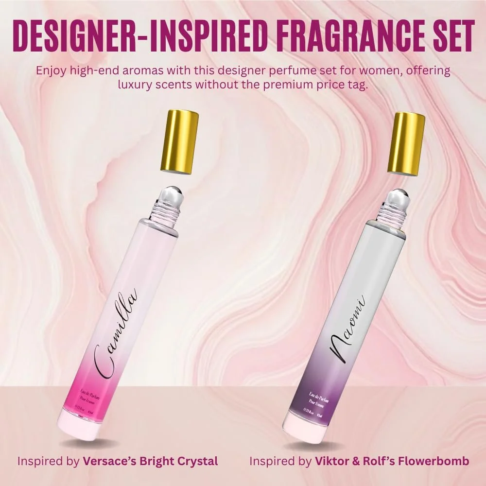 ست عطر رولی زنانه Regal Fragrances - Naomi، Camilla، Chase و Crimson - الهام گرفته از BRIGHT CRYSTAL، JADORE، BAC. RUG. 540 - (0.33 fl oz / 10 ml) هر کدام ست عطر رولی زنانه Regal Fragrances - Naomi، Camilla، Chase و Crimson - الهام گرفته از BRIGHT CRYSTAL، JADORE، BAC. RUG. 540 - (0.33 fl oz / 10 ml) هر کدام