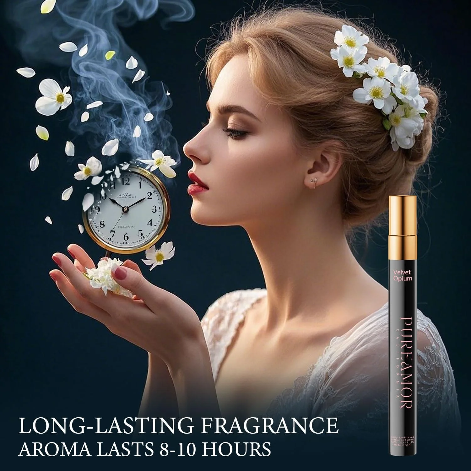 عطر فرمون زنانه PUREAMOR، عطر وانیل کهربایی، ادکلن ادو پرفیوم ماندگار، عطر فرمون تقویت شده برای مردان و زنان، اسپری عطر سایز مسافرتی 12 میلی لیتری (مخمل)