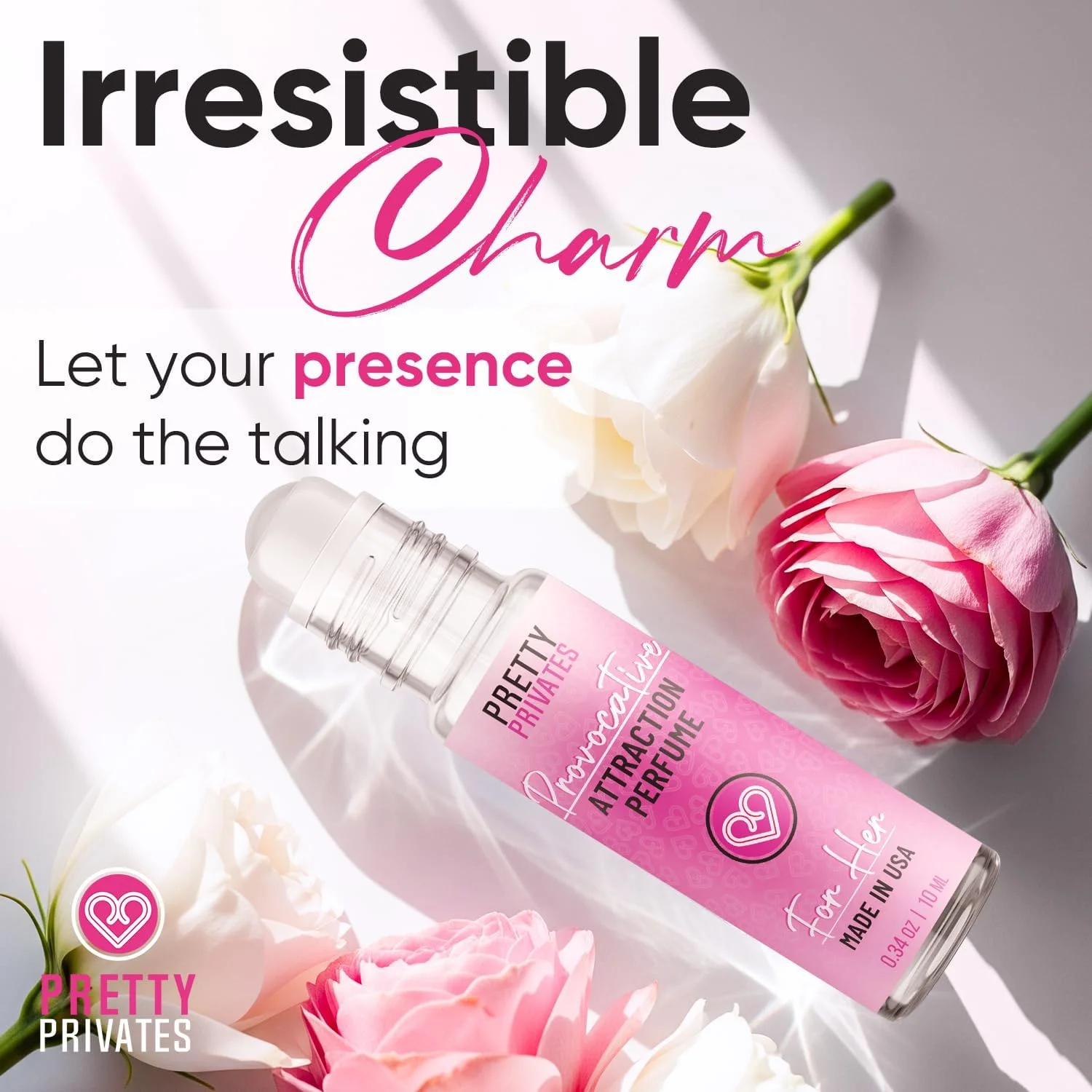 عطر فرمونی زنانه Pretty Privates به همراه روغن رولی 10 میلی لیتری، رایحه ماندگار، افزایش ظرافت، عطر فریبنده ساخت ایالات متحده آمریکا - Perfume con Feromonas para Mujeres, Women's Body Oil