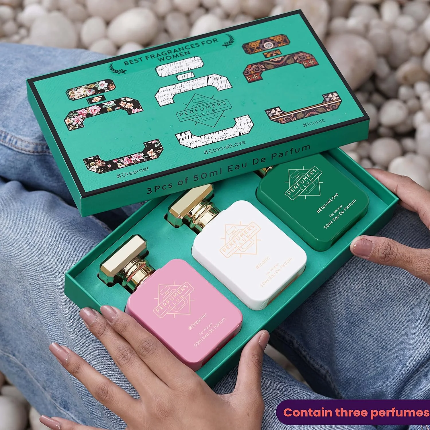 ست هدیه عطر زنانه "بهترین عطر برای زنان" پرفیومرز کلاب شامل 3 عطر (Dreamer + EternalLove + Iconic) ماندگاری تا 24 ساعت (ادو پرفیوم) | هدیه برای دیوالی || هدیه برای دیوالی | هدیه راکی برای برادر | دوستی ست هدیه عطر زنانه "بهترین عطر برای زنان" پرفیومرز کلاب شامل 3 عطر (Dreamer + EternalLove + Iconic) ماندگاری تا 24 ساعت (ادو پرفیوم) | هدیه برای دیوالی || هدیه برای دیوالی | هدیه راکی برای برادر | دوستی