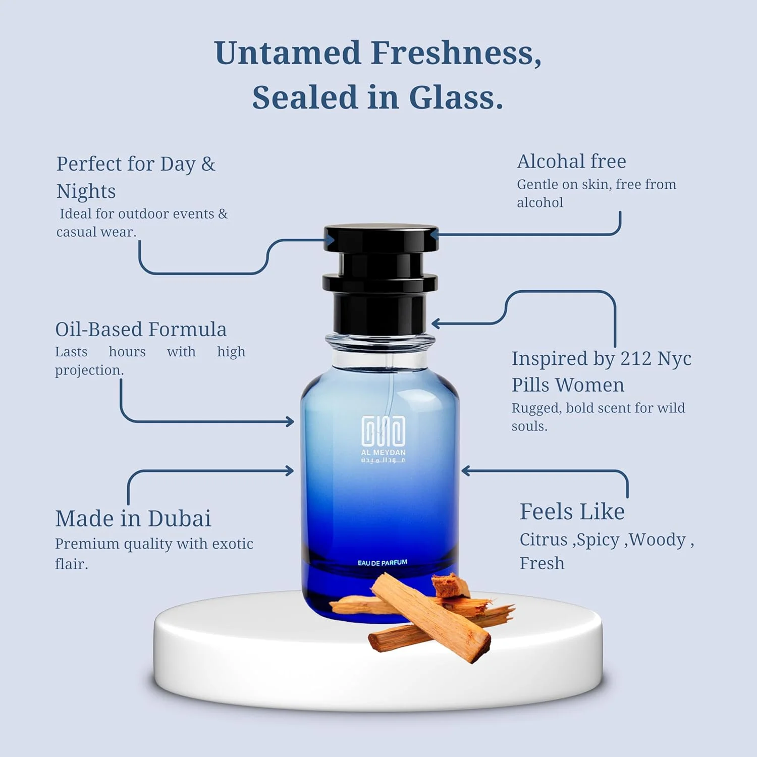 عطر روغنی عود المیدان زنانه – الهام گرفته از 212 نایس پیلز ویمن – رایحه گلی مرکباتی بدون الکل با پرتقال، رز و مشک – ماندگاری 4-6 ساعته برای استفاده روزمره (50 میلی لیتر)