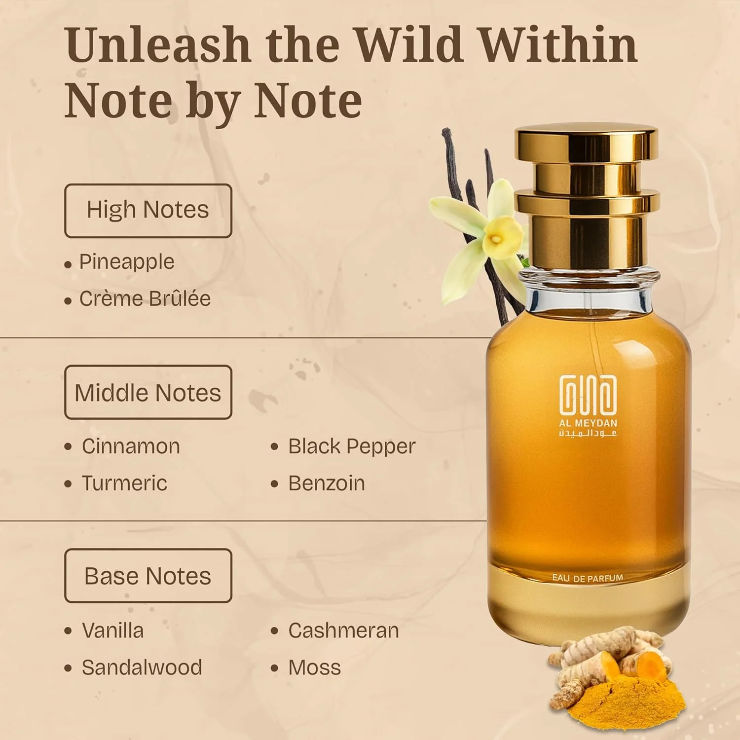 عطر روغنی عود المیدان زنانه و مردانه – الهام گرفته از Bad A Oudd Honoure Glorified – عطر روغنی گورمند و چوبی بدون الکل با رایحه آناناس، دارچین و وانیل – ماندگاری 8-10 ساعت (50 میلی لیتر)