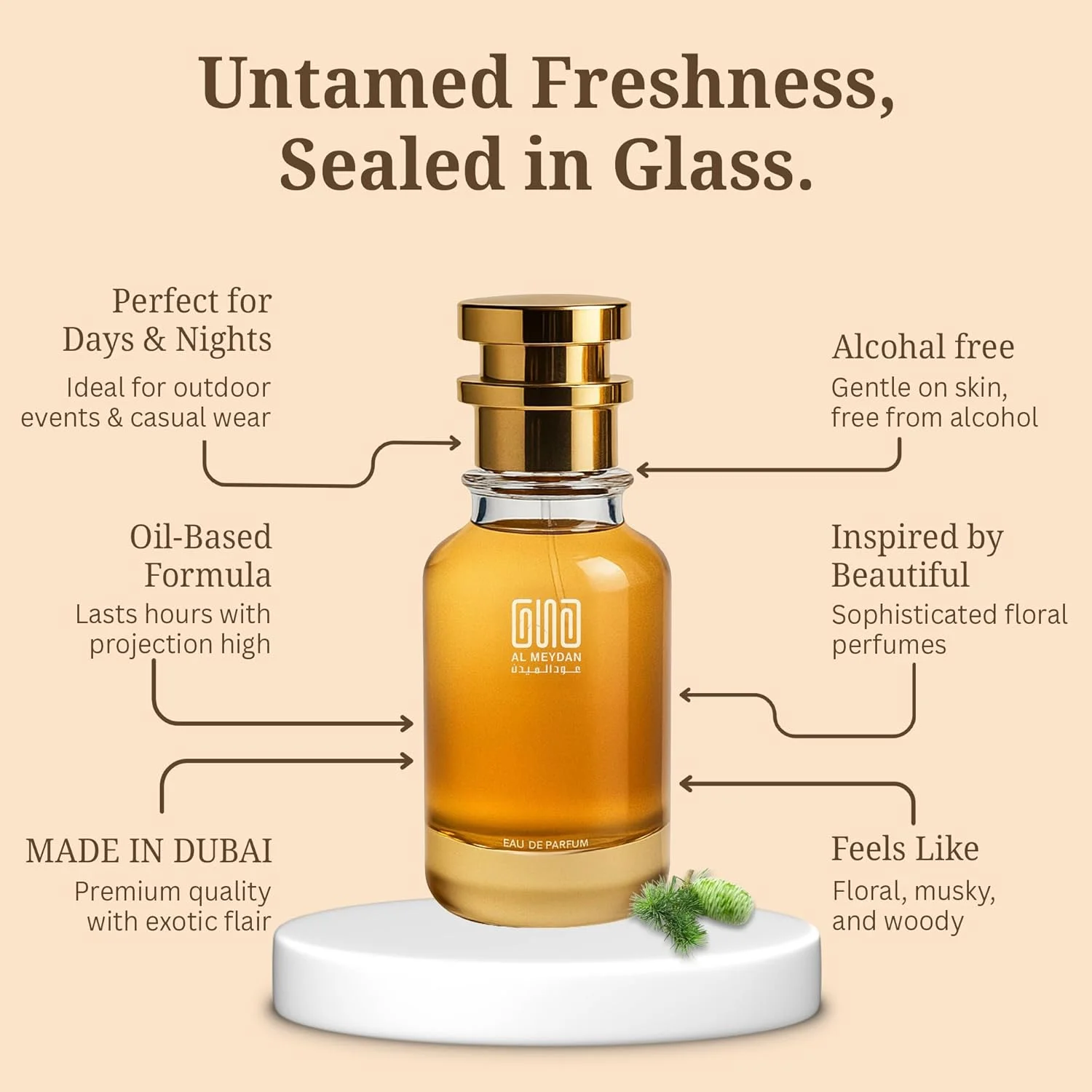 عطر روغنی عود المیدان زنانه – مشابه رایحه بیوتیفول – بدون الکل، رایحه گلی و چوبی با مشک، یاس و سدر – ماندگاری طولانی 8 تا 10 ساعت (80 میلی لیتر)