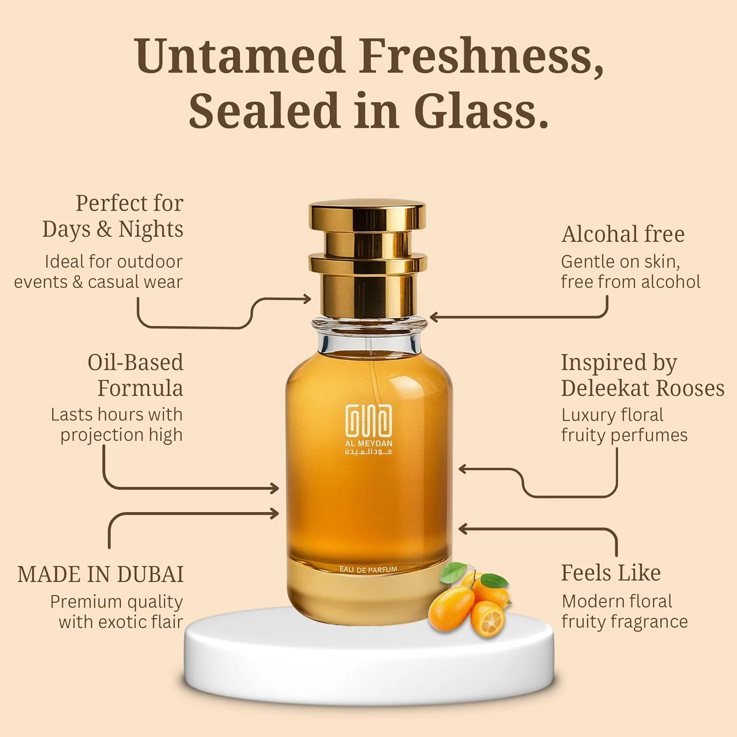 عطر روغنی زنانه عود المیدان - مشابه رایحه دلیکات رزز - عطر روغنی گلی میوه ای بدون الکل با رایحه رز، یاس و مشک - ماندگاری طولانی 8-10 ساعت (30 میلی لیتر)