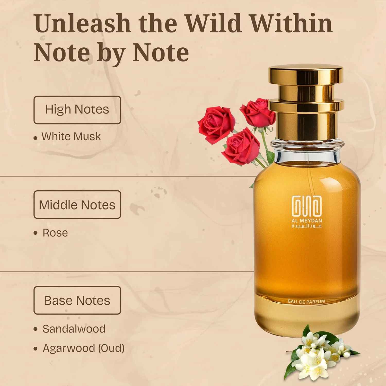 عطر روغنی عود المیدان زنانه و مردانه – مشابه رایحه ماسک ابیض – عطر روغنی چوبی و گلی بدون الکل با مشک سفید، رز، چوب صندل و عود – ماندگاری طولانی 8-10 ساعت (30 میلی لیتر)