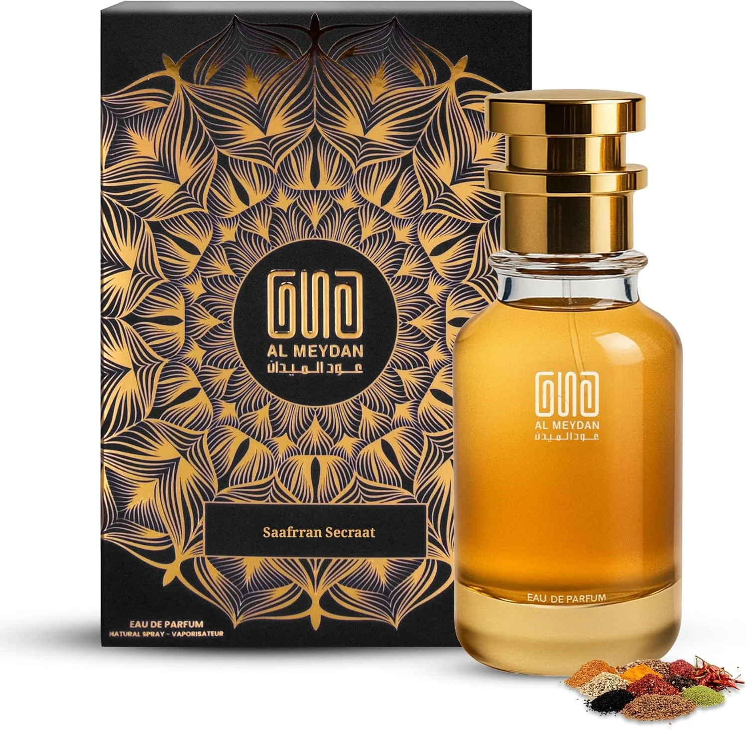 عطر روغنی عود المیدان زنانه و مردانه – الهام گرفته از Saafrran Secraat – روغن عطر بدون الکل با رایحه ادویه جات، زعفران و چوب های بلوند – ماندگاری طولانی، گرم و شیک (30 میلی لیتر)