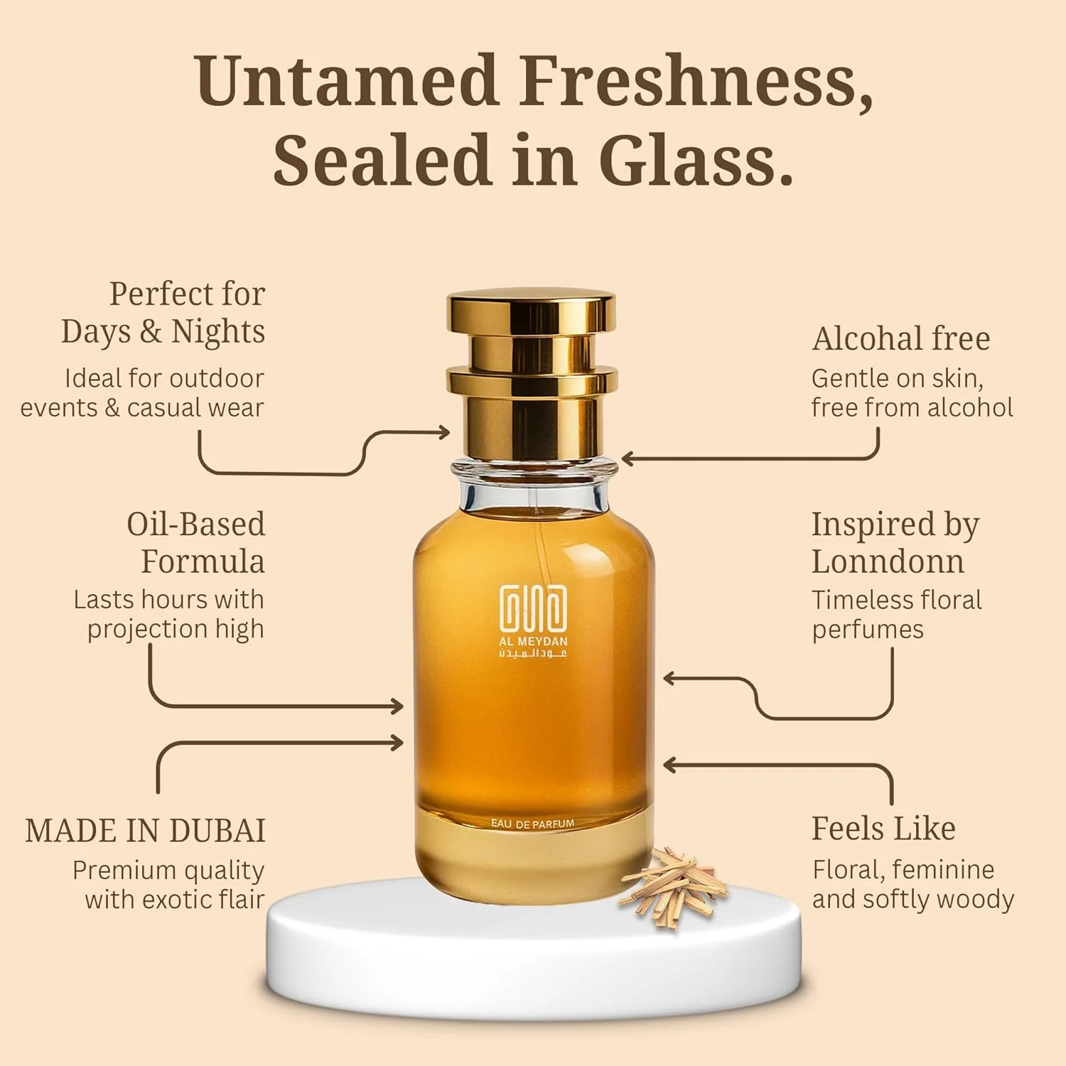 عطر روغنی زنانه عود المیدان – مشابه رایحه لوندون – عطر گلی بدون الکل با رایحه پیچ امین الدوله، یاس و چوب صندل – ماندگاری طولانی 8 تا 10 ساعت (100 میلی لیتر) عطر روغنی زنانه عود المیدان – مشابه رایحه لوندون – عطر گلی بدون الکل با رایحه پیچ امین الدوله، یاس و چوب صندل – ماندگاری طولانی 8 تا 10 ساعت (100 میلی لیتر)