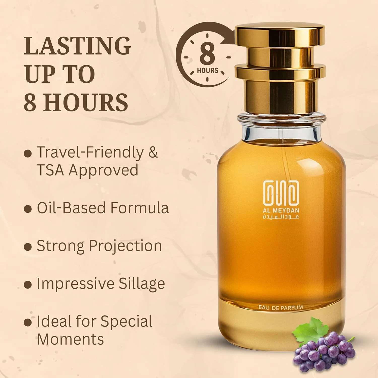عطر روغنی عود المیدان زنانه - مشابه عطر امرات عربی پرایوت رز - عطر روغنی بدون الکل با رایحه گل و میوه، توت فرنگی، رز و یاس - ماندگاری طولانی 8-10 ساعت (200 میلی لیتر)