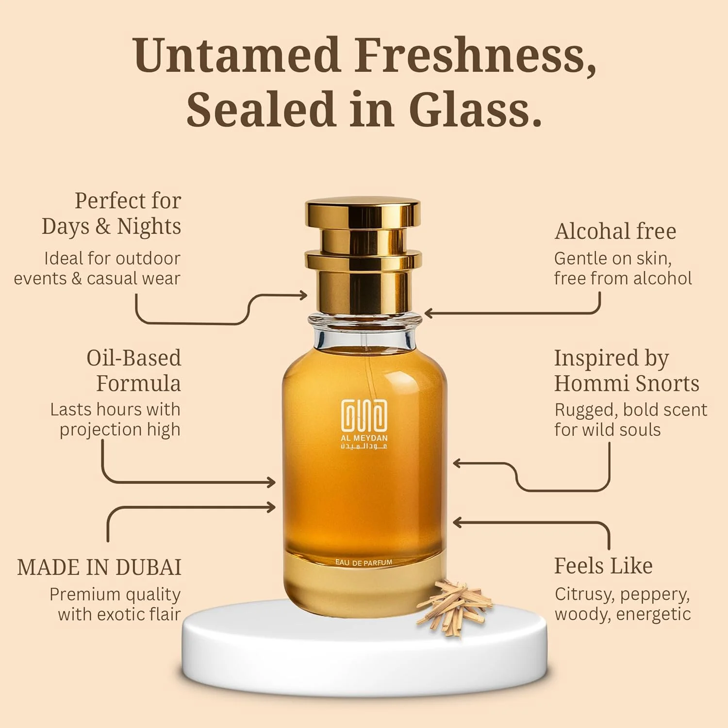 عطر روغنی عود المیدان زنانه و مردانه – الهام گرفته از میدنایت سکس – رایحه بدون الکل با نارگیل، گل مریم، شکوفه پرتقال و چوب صندل – ماندگاری طولانی و حسی (80 میلی لیتر)
