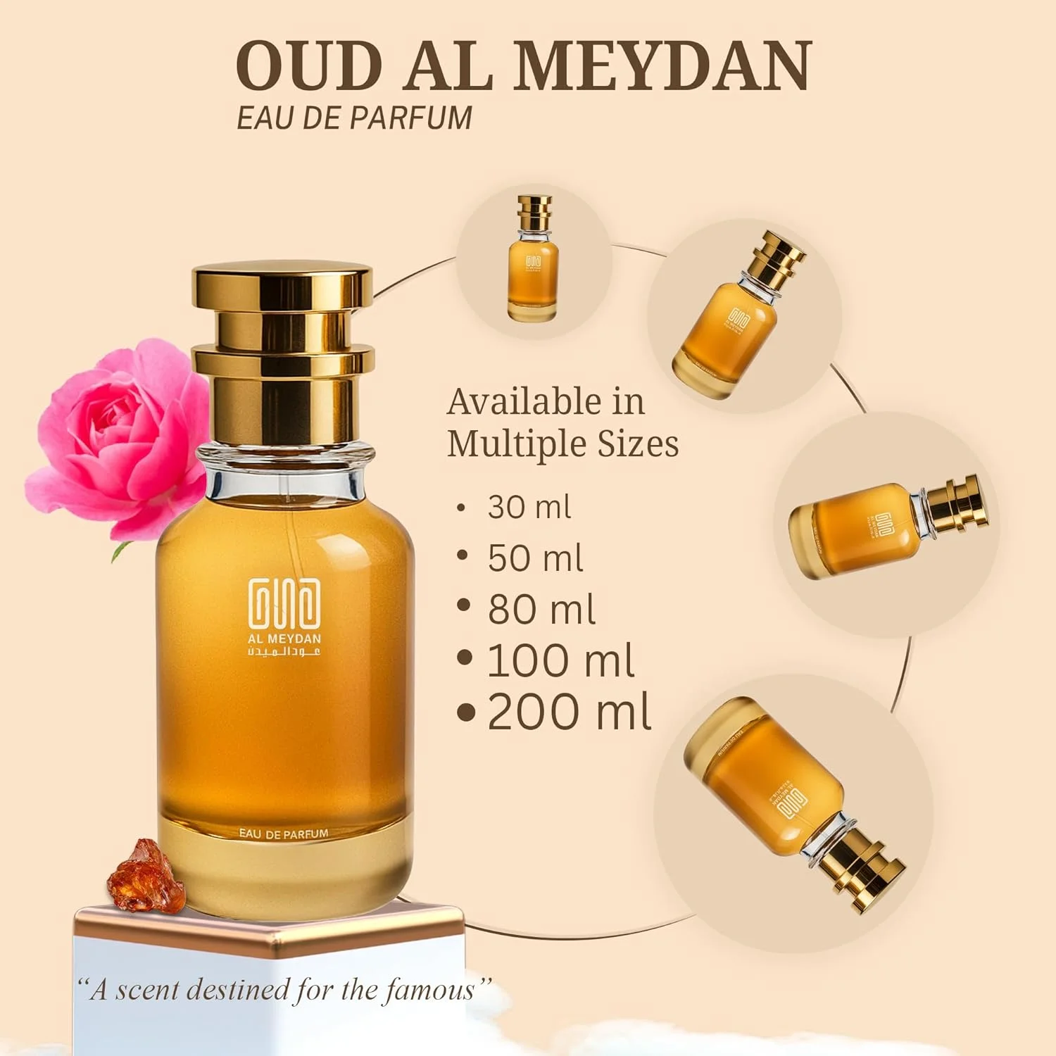 عطر روغنی زنانه عود المیدان مدل Femei - رایحه ای از گل ها، بدون الکل، با رایحه گل فریزیا، رز و عنبر - ماندگاری طولانی 9-11 ساعت (50 میلی لیتر)