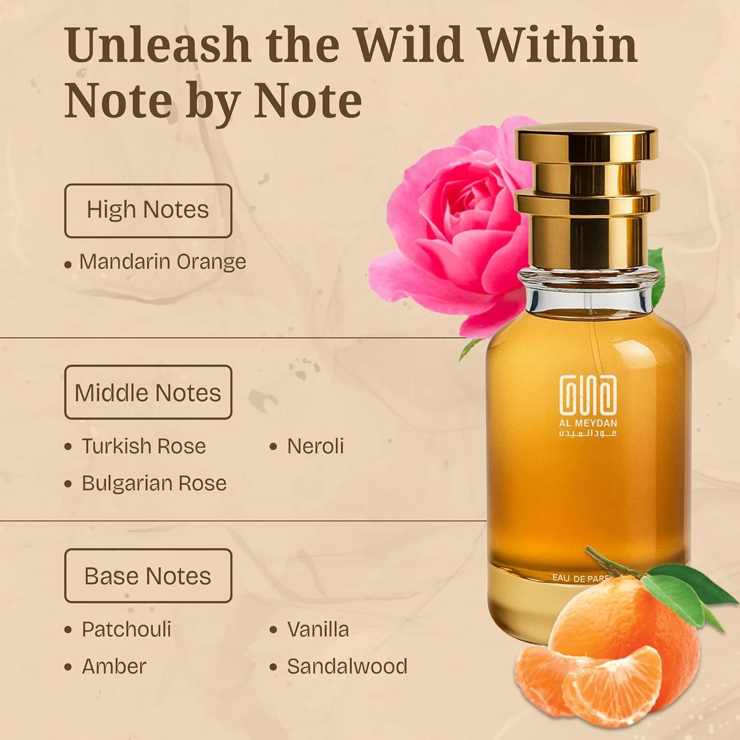 عطر روغنی زنانه عود المیدان - الهام گرفته از Elle Sahab Royality - عطر روغنی بدون الکل با رایحه های ماندارین، رز و وانیل - ماندگاری طولانی، رایحه ای گلی، ظریف و سلطنتی (30 میلی لیتر)
