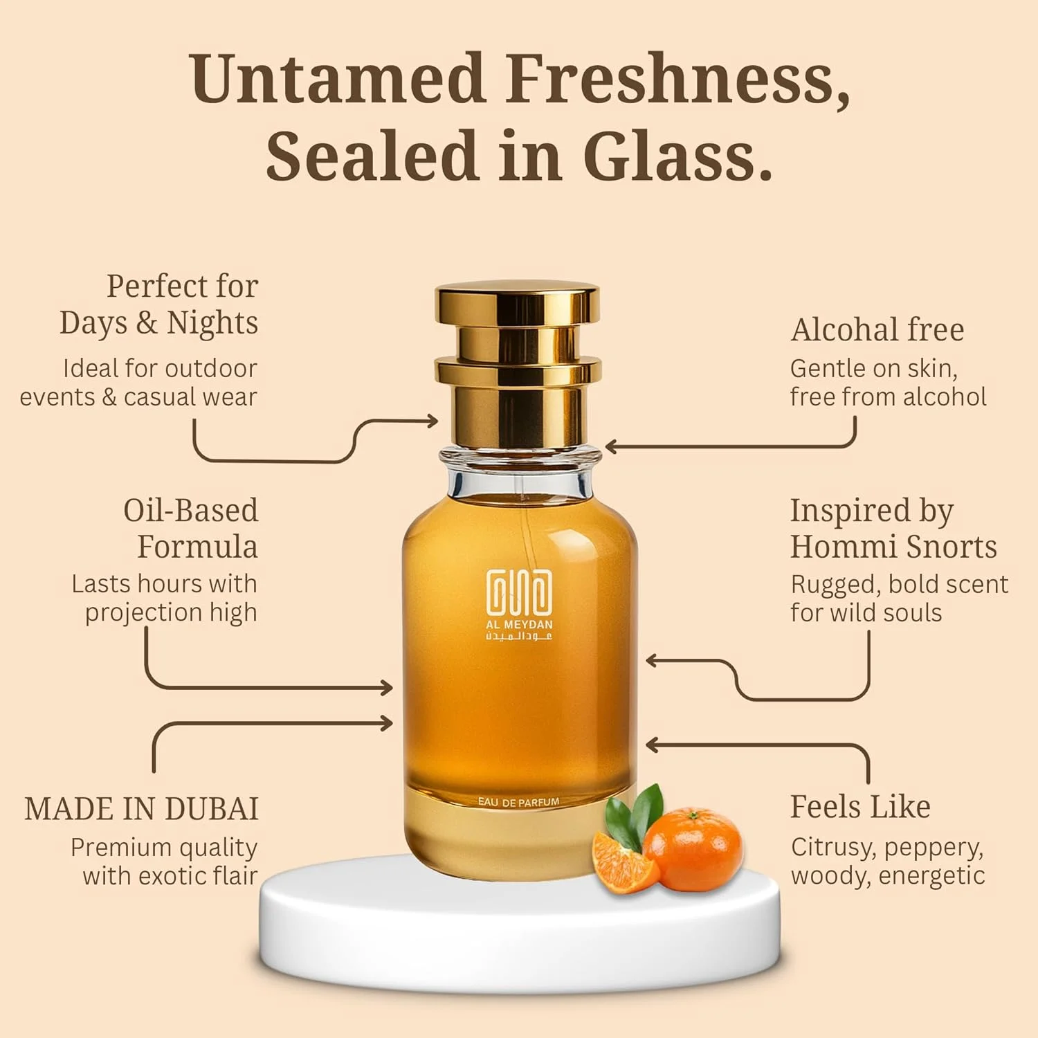 عطر روغنی زنانه عود المیدان مدل Femei - رایحه ای از گل ها، بدون الکل، با رایحه گل فریزیا، رز و عنبر - ماندگاری طولانی 9-11 ساعت (50 میلی لیتر)
