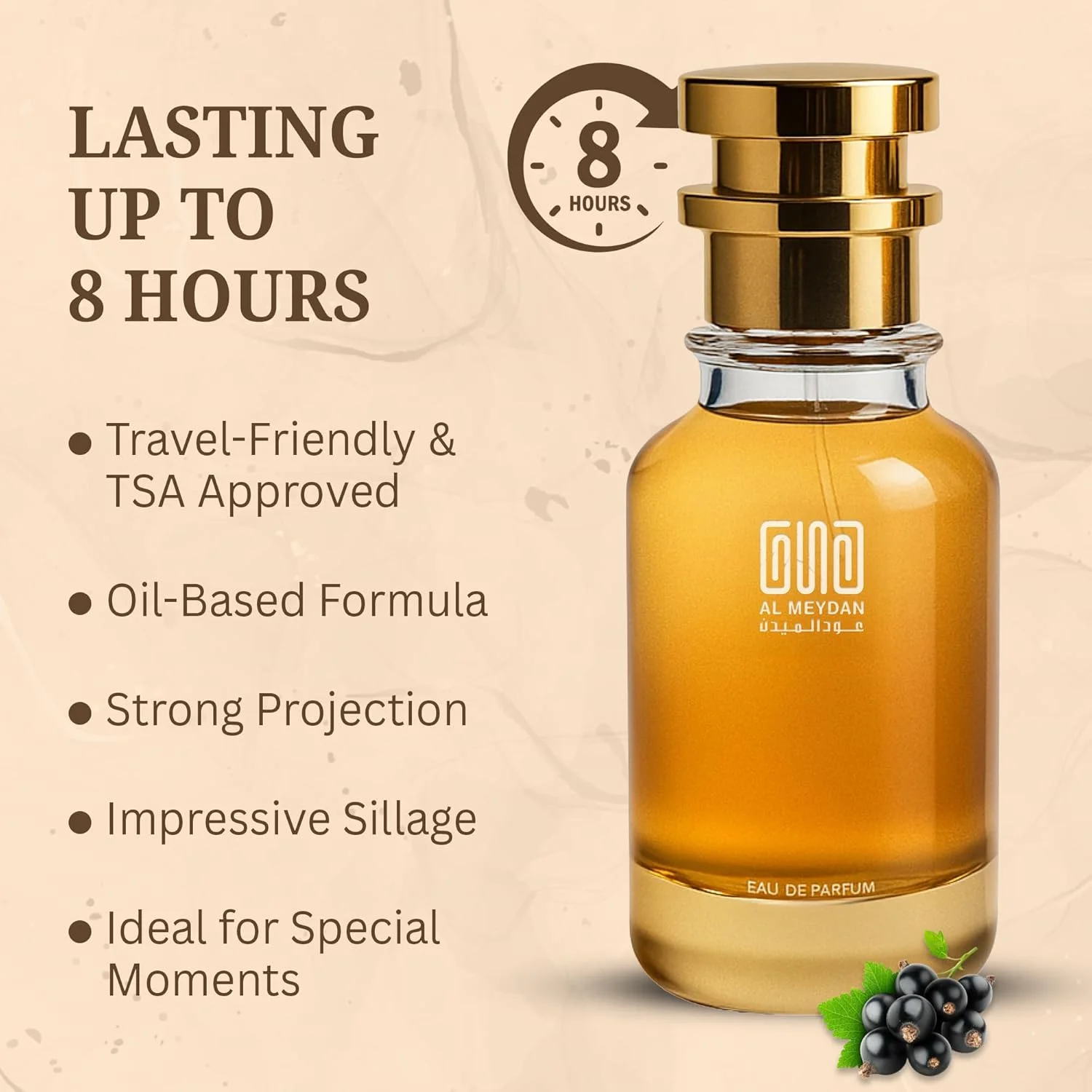عطر روغنی زنانه عود المیدان مدل Femei - رایحه ای از گل ها، بدون الکل، با رایحه گل فریزیا، رز و عنبر - ماندگاری طولانی 9-11 ساعت (50 میلی لیتر)