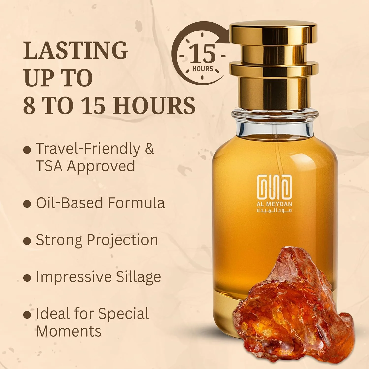 عطر روغنی زنانه عود المیدان - الهام گرفته از Elle Sahab Royality - عطر روغنی بدون الکل با رایحه های ماندارین، رز و وانیل - ماندگاری طولانی، رایحه ای گلی، ظریف و سلطنتی (30 میلی لیتر)
