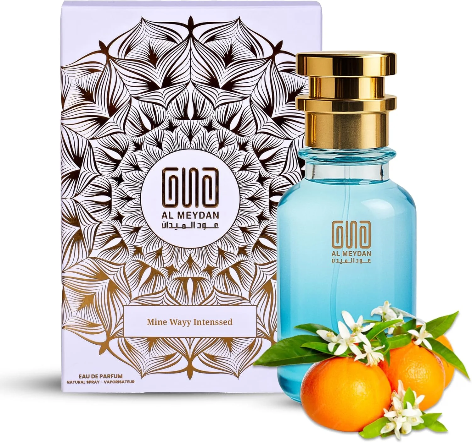 عطر روغنی زنانه عود المیدان - الهام گرفته از Mine Wayy Intenssed - عطر روغنی بدون الکل با رایحه شکوفه پرتقال، گل مریم و وانیل - رایحه ماندگار (200 میلی لیتر)