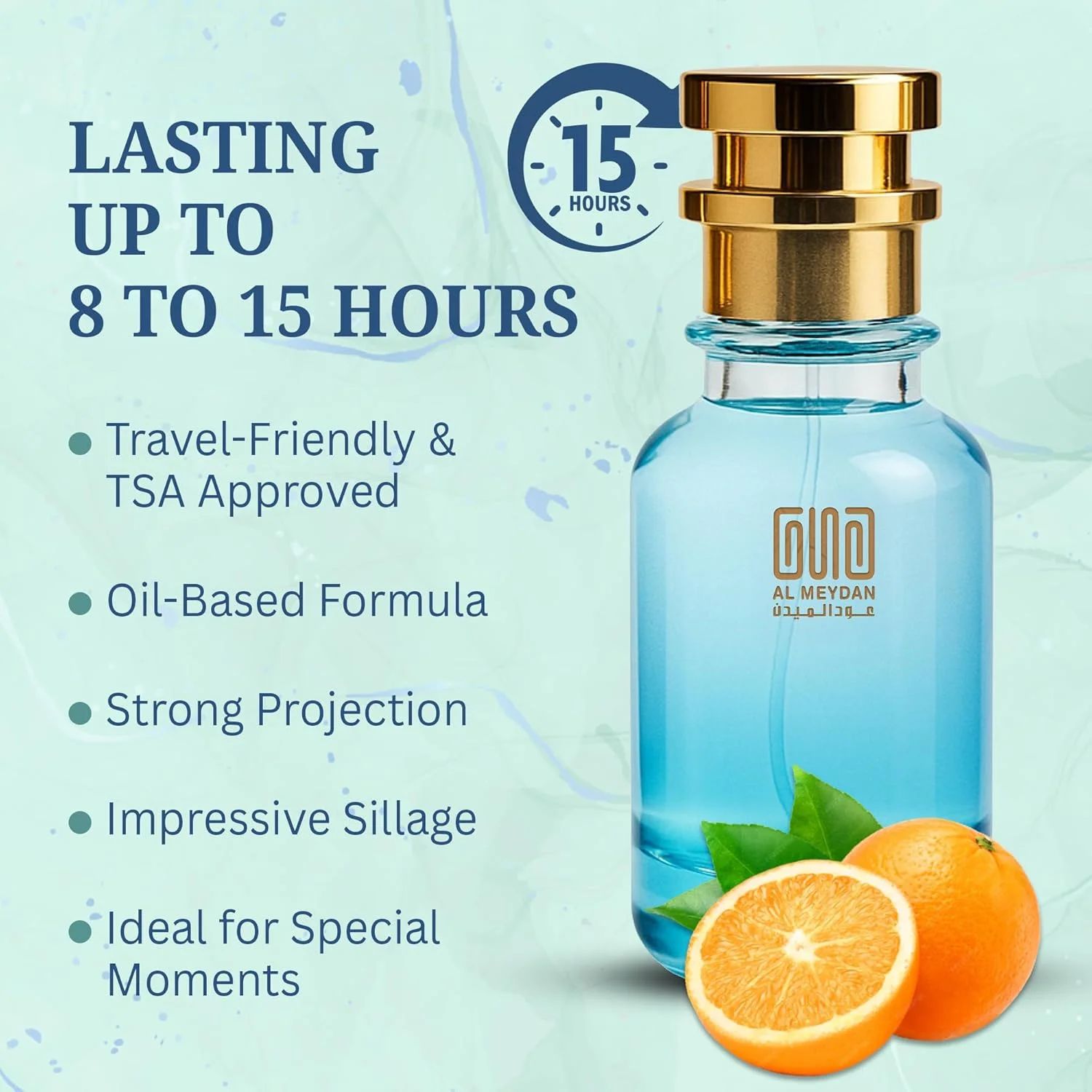 عطر روغنی زنانه عود المیدان - الهام گرفته از Mine Wayy Intenssed - عطر روغنی بدون الکل با رایحه شکوفه پرتقال، گل مریم و وانیل - رایحه ماندگار (200 میلی لیتر)