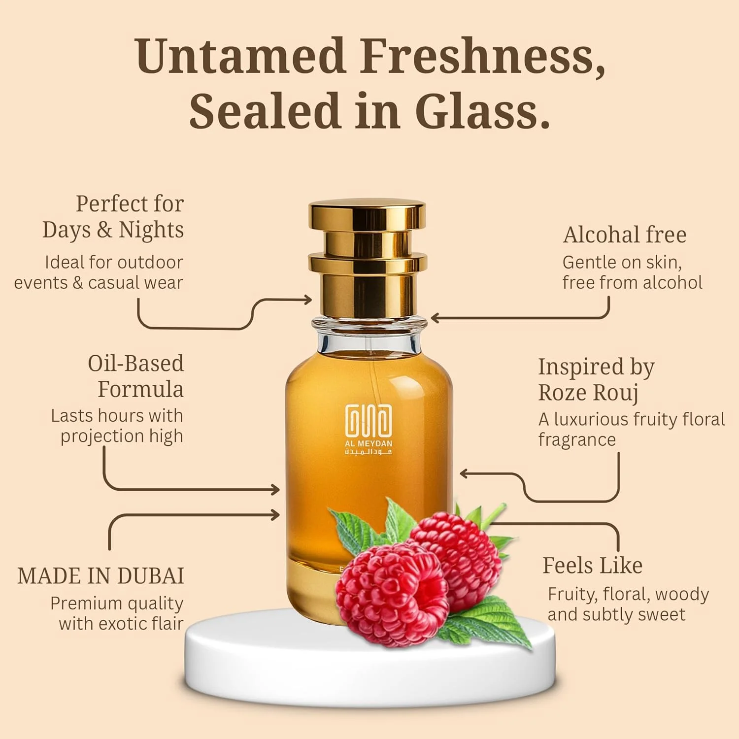 عطر روغنی عود المیدان مدل Oud Al Meydan مناسب آقایان و بانوان – الهام گرفته از Roze Rouj – عطر روغنی بدون الکل با رایحه انگور فرنگی سیاه، رز و وانیل – ماندگاری طولانی (80 میلی لیتر) عطر روغنی عود المیدان مدل Oud Al Meydan مناسب آقایان و بانوان – الهام گرفته از Roze Rouj – عطر روغنی بدون الکل با رایحه انگور فرنگی سیاه، رز و وانیل – ماندگاری طولانی (80 میلی لیتر)