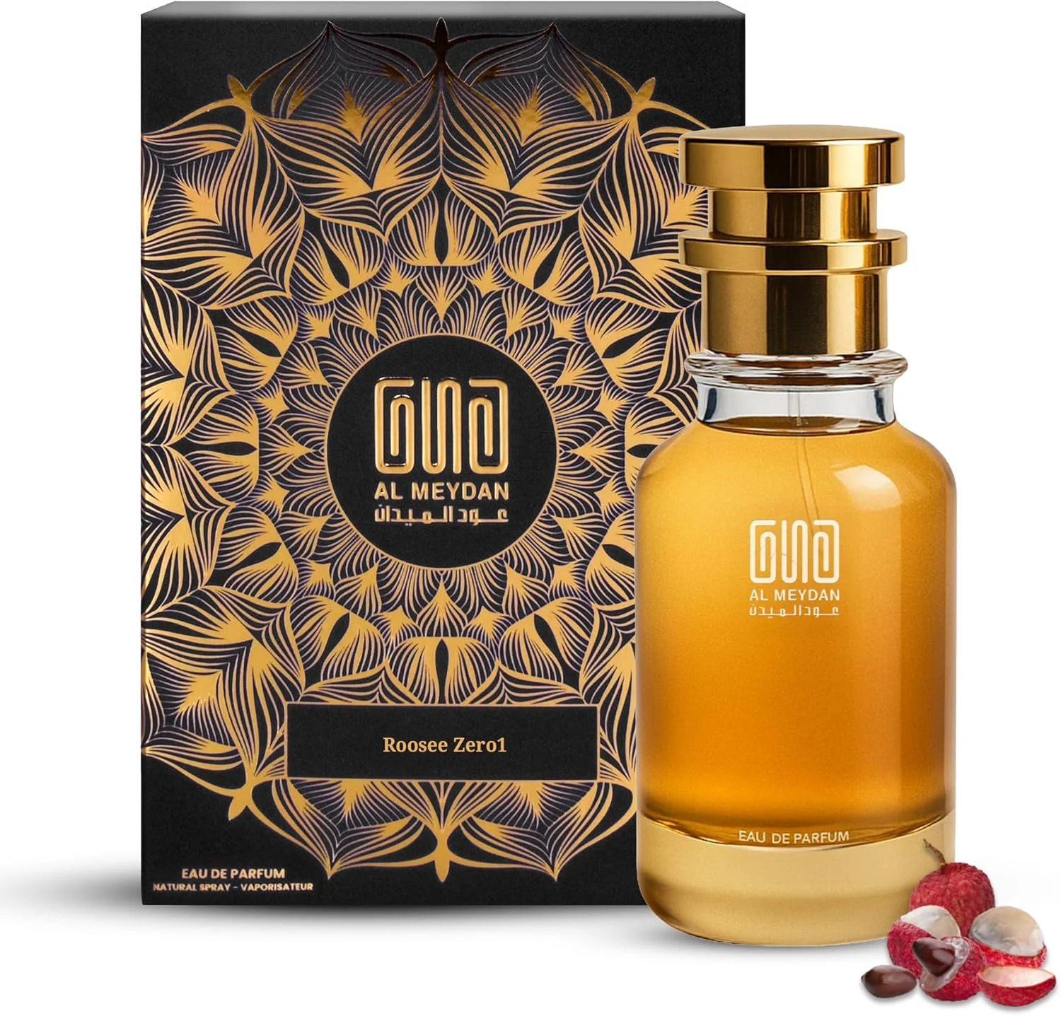 عطر روغنی عود المیدان زنانه و مردانه – مشابه Roosee Zero1 – عطر روغنی گلی بدون الکل با رایحه لیچی، رز بلغاری و وانیل – ماندگاری طولانی 9-11 ساعت (30 میلی لیتر)