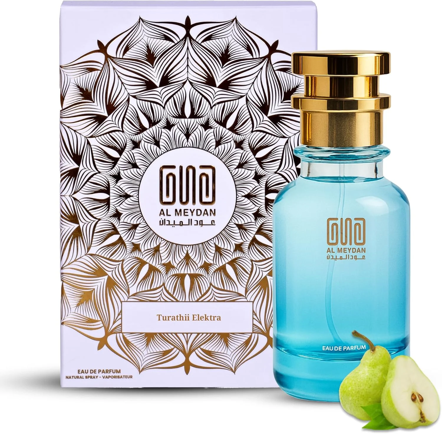عطر روغنی عود المیدان زنانه و مردانه - مشابه عطر Turathii Elektra - عطر روغنی بدون الکل مرکباتی و میوه ای با رایحه گلابی، شکوفه پرتقال و وانیل - ماندگاری طولانی 9-11 ساعت (100 میلی لیتر)