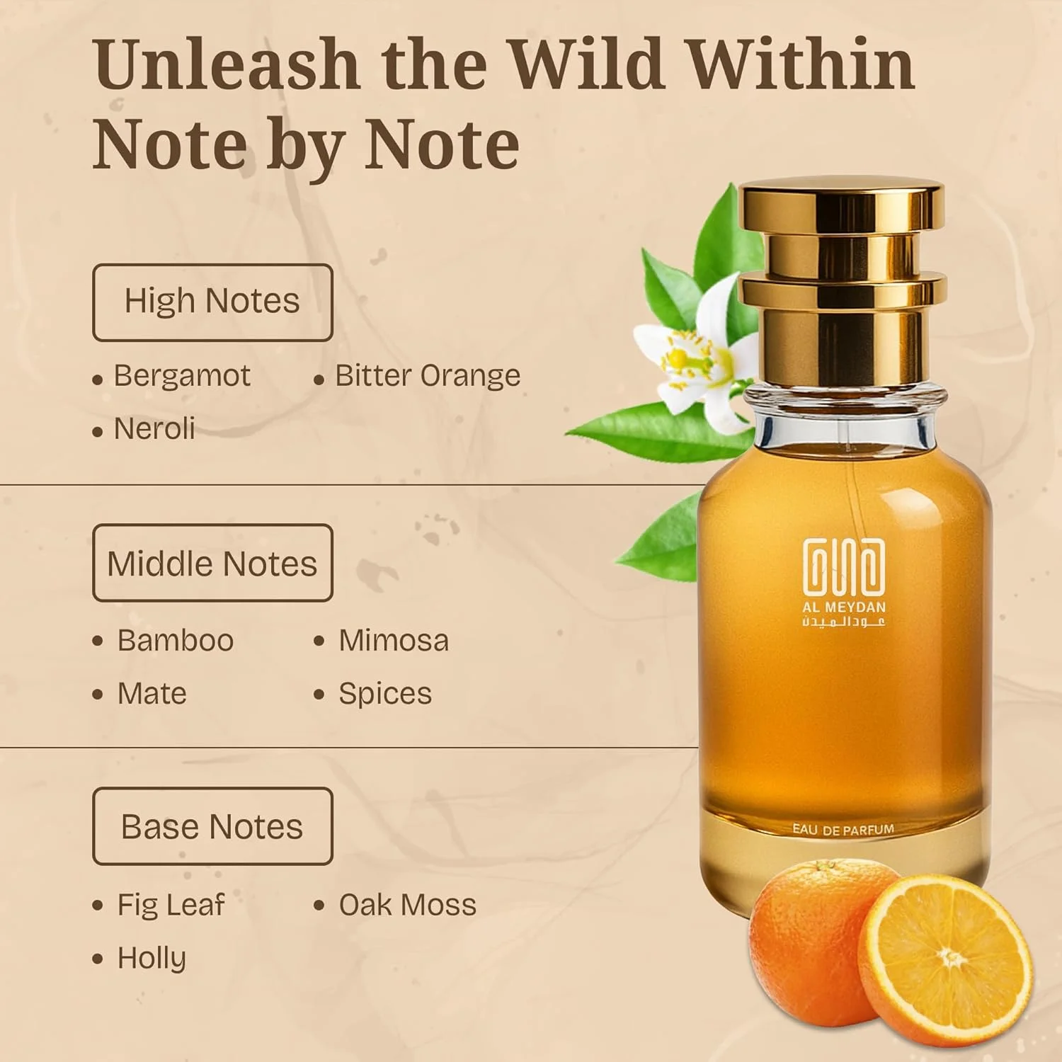 عطر روغنی عود المیدان برای مردان و زنان - الهام گرفته از بامبو - عطر روغنی بدون الکل با ترنج، بامبو و خزه بلوط - رایحه ماندگار (80 میلی لیتر)