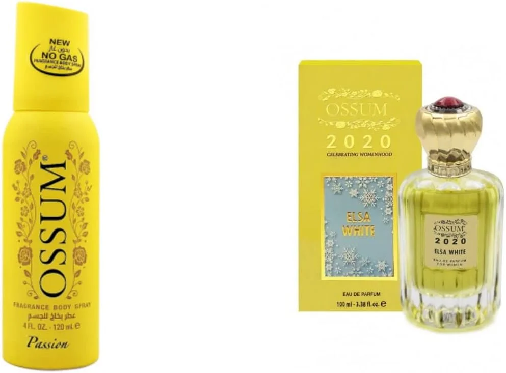 ست هدیه زنانه اوسوم 2020 مدل G.SET Elsa White حجم 100 میلی لیتر به همراه اسپری بدن پشن حجم 120 میلی لیتر