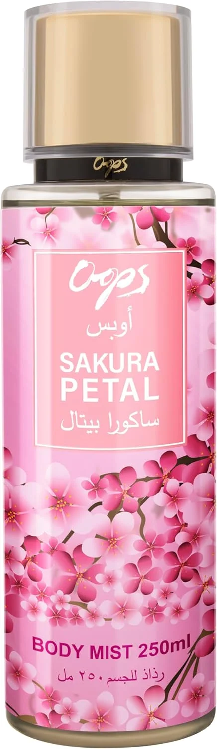 اسپری بادی میست OOPS - گلبرگ ساکورا | میست خوشبو و معطر | رایحه گلی با طراوت و معطر برای شادابی در تمام طول روز | 250 میلی لیتر
