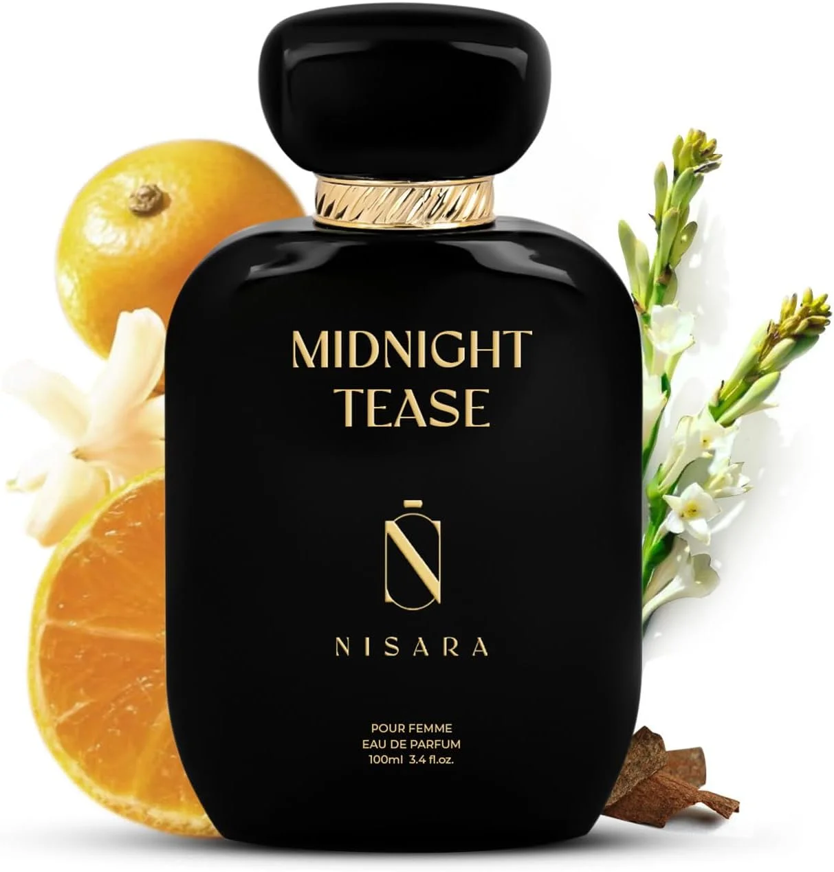 عطر زنانه نیسارا مدل Midnight Tease حجم 100 میلی لیتر | ادو پرفیوم ماندگار دخترانه | رایحه گلی چوبی مشک دار | با نت های مشک، چوب سدر و وانیل