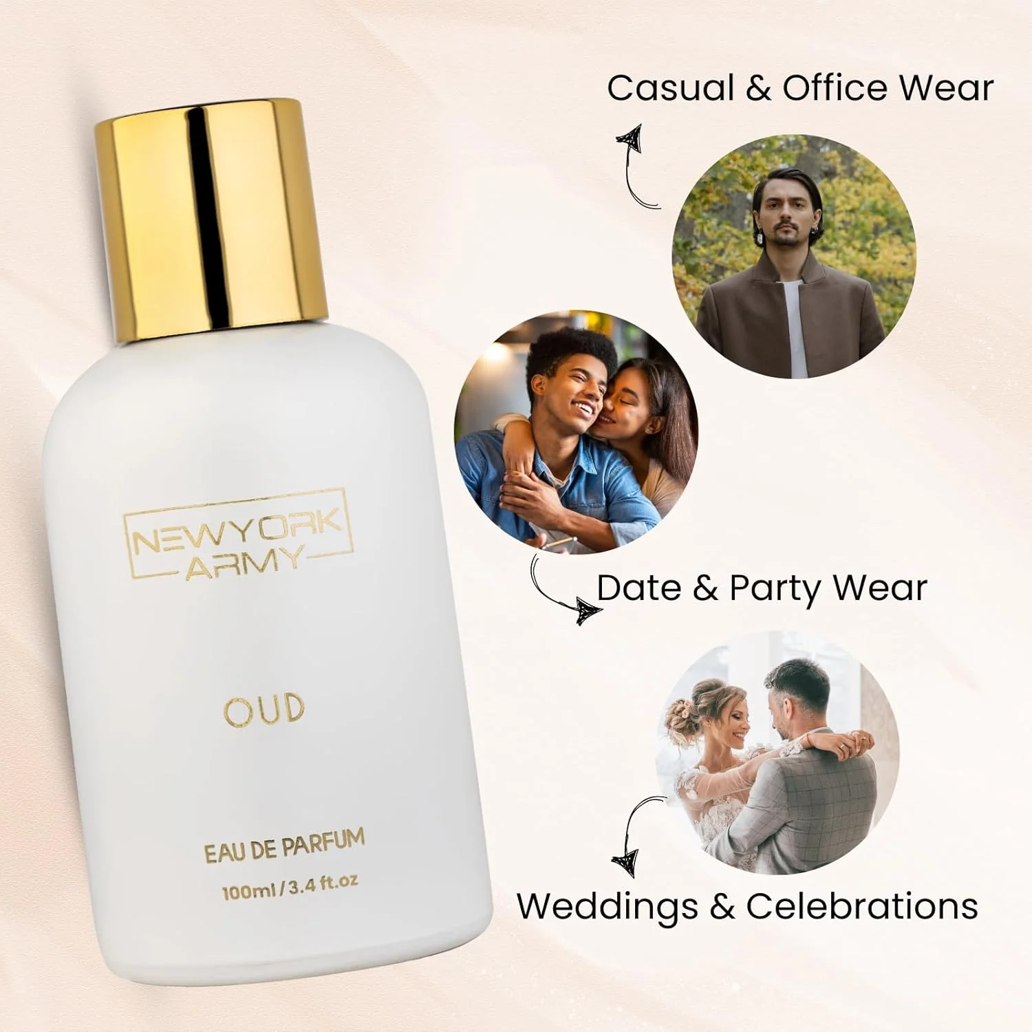 عطر نیویورک آرمی - عود 100 میلی لیتر | عطر ماندگار برای مردان و زنان | ادو پرفیوم مردانه و زنانه | رایحه یونیسکس | هدیه برای زن و شوهر | رایحه ممتاز برای مردان و زنان