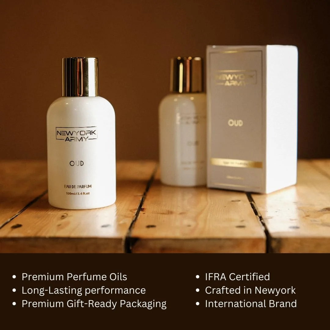 عطر نیویورک آرمی - عود 100 میلی لیتر | عطر ماندگار برای مردان و زنان | ادو پرفیوم مردانه و زنانه | رایحه یونیسکس | هدیه برای زن و شوهر | رایحه ممتاز برای مردان و زنان