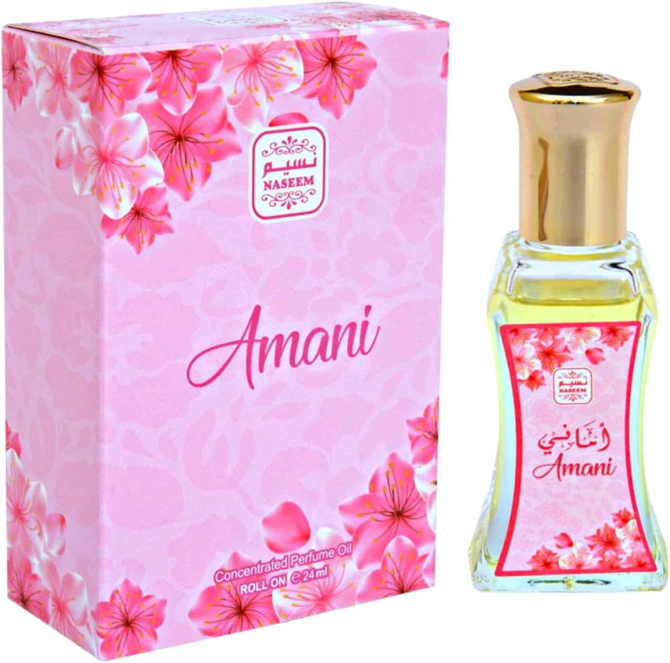 عطر رولی نسیم امانی 24 میلی لیتر - روغن ادو پرفیوم با رایحه ملایم برای آقایان و بانوان - ماندگاری طولانی، بدون الکل با رایحه سیب، یاس، وانیل، عنبر و چوب صندل