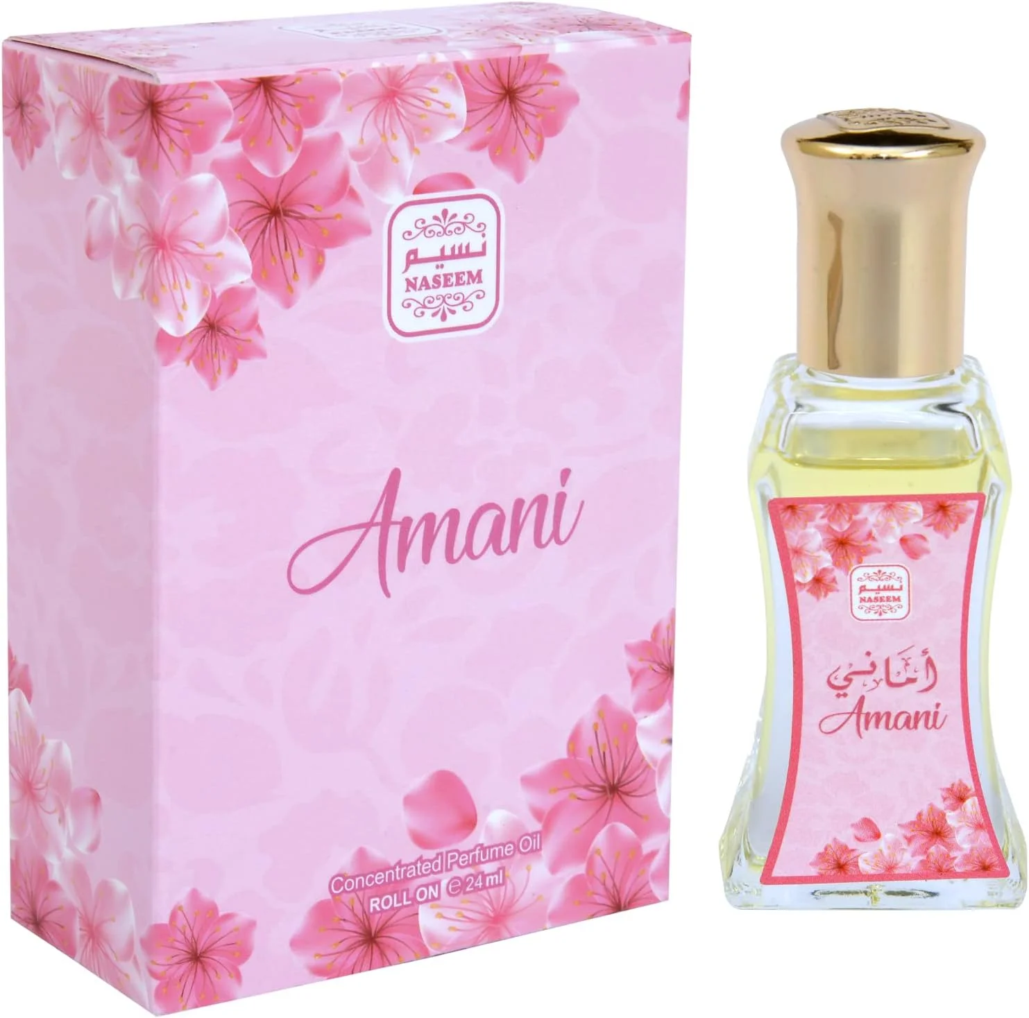 عطر رولی نسیم امانی 24 میلی لیتر - روغن ادو پرفیوم با رایحه ملایم برای آقایان و بانوان - ماندگاری طولانی، بدون الکل با رایحه سیب، یاس، وانیل، عنبر و چوب صندل