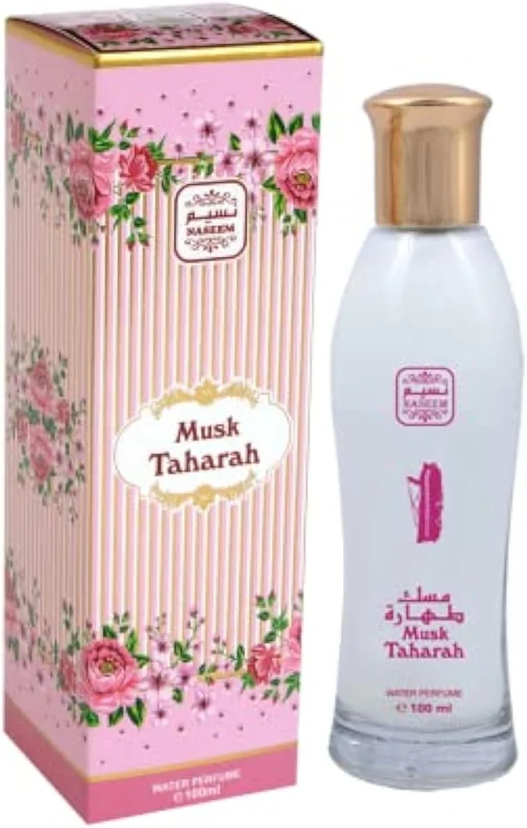 عطر نسیم مشک طهاره آکوا 100 میلی لیتر - بدون الکل، رایحه ماندگار بر پایه آب، رایحه ملایم و ضد حساسیت برای پوست های حساس، عطر لوکس عربی برای مردان و زنان
