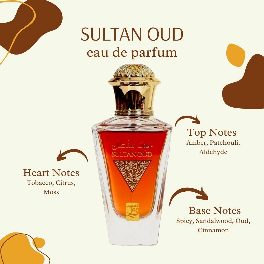 ادکلن سلطان عود از القصر مای پرفیومز، ادو پرفیوم مردانه و زنانه، ماندگاری طولانی، عطر عربی 100 میلی لیتر ادکلن سلطان عود از القصر مای پرفیومز، ادو پرفیوم مردانه و زنانه، ماندگاری طولانی، عطر عربی 100 میلی لیتر