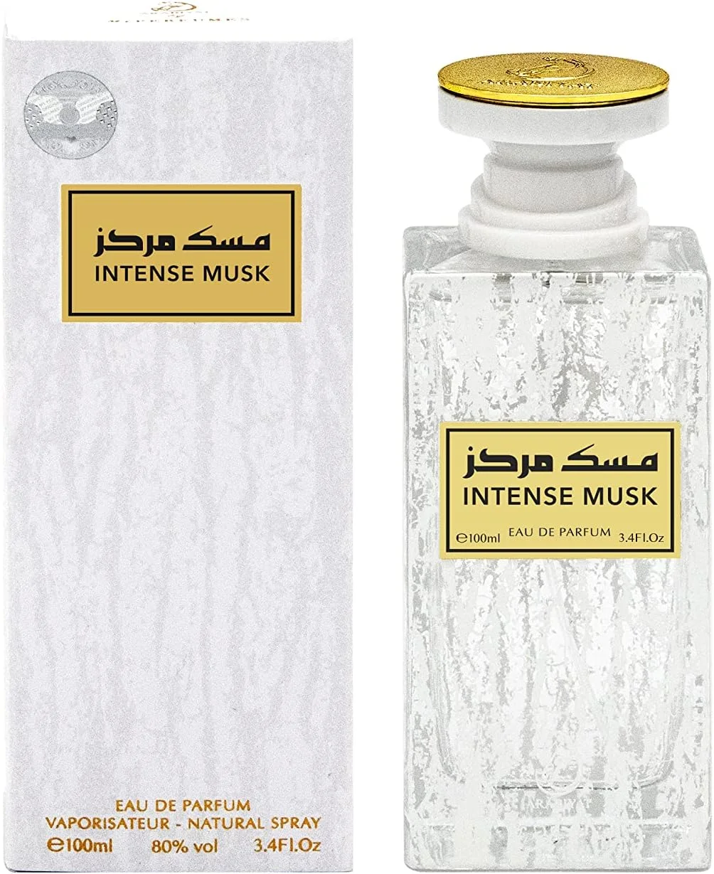 عطر ادکلن مردانه و زنانه INTENSE MUSK از ARABIYAT از My Perfumes، ماندگاری طولانی، عطر عربی 100 میلی لیتر عطر ادکلن مردانه و زنانه INTENSE MUSK از ARABIYAT از My Perfumes، ماندگاری طولانی، عطر عربی 100 میلی لیتر