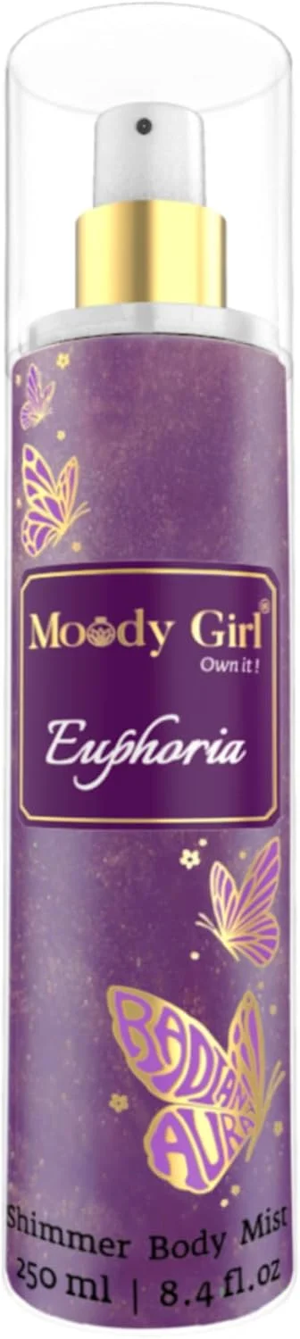 بادی میست اکلیلی لوکس زنانه و دخترانه مودی گرل مدل Euphoria حجم 250 میلی لیتر | رایحه ای تازه، گلی و میوه ای برای زنان و دختران | ایده آل برای استفاده روزانه و هدیه دادن به زنان و دختران