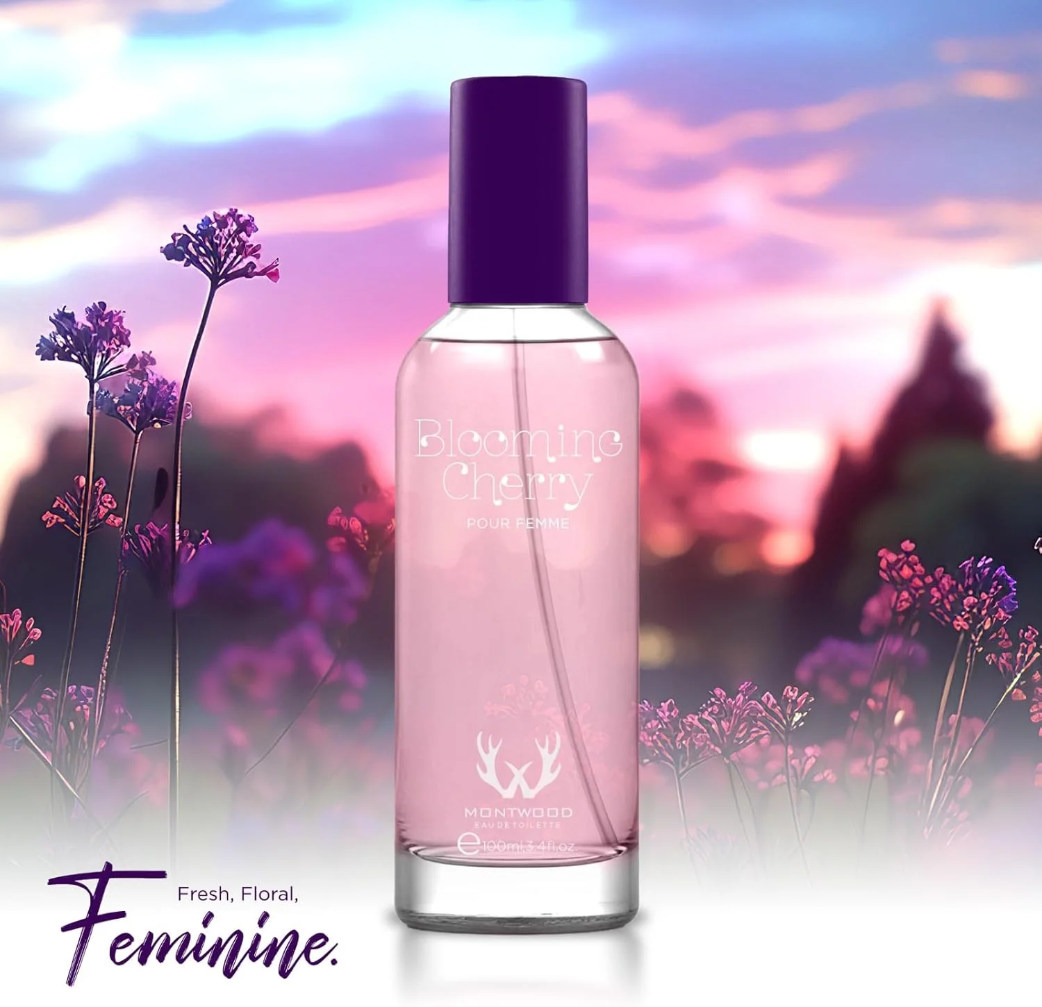Montwood Blooming Cherry Pour Femme: ادو تویلت زنانه | عطر زنانه 100 میلی لیتر Montwood Blooming Cherry Pour Femme: ادو تویلت زنانه | عطر زنانه 100 میلی لیتر