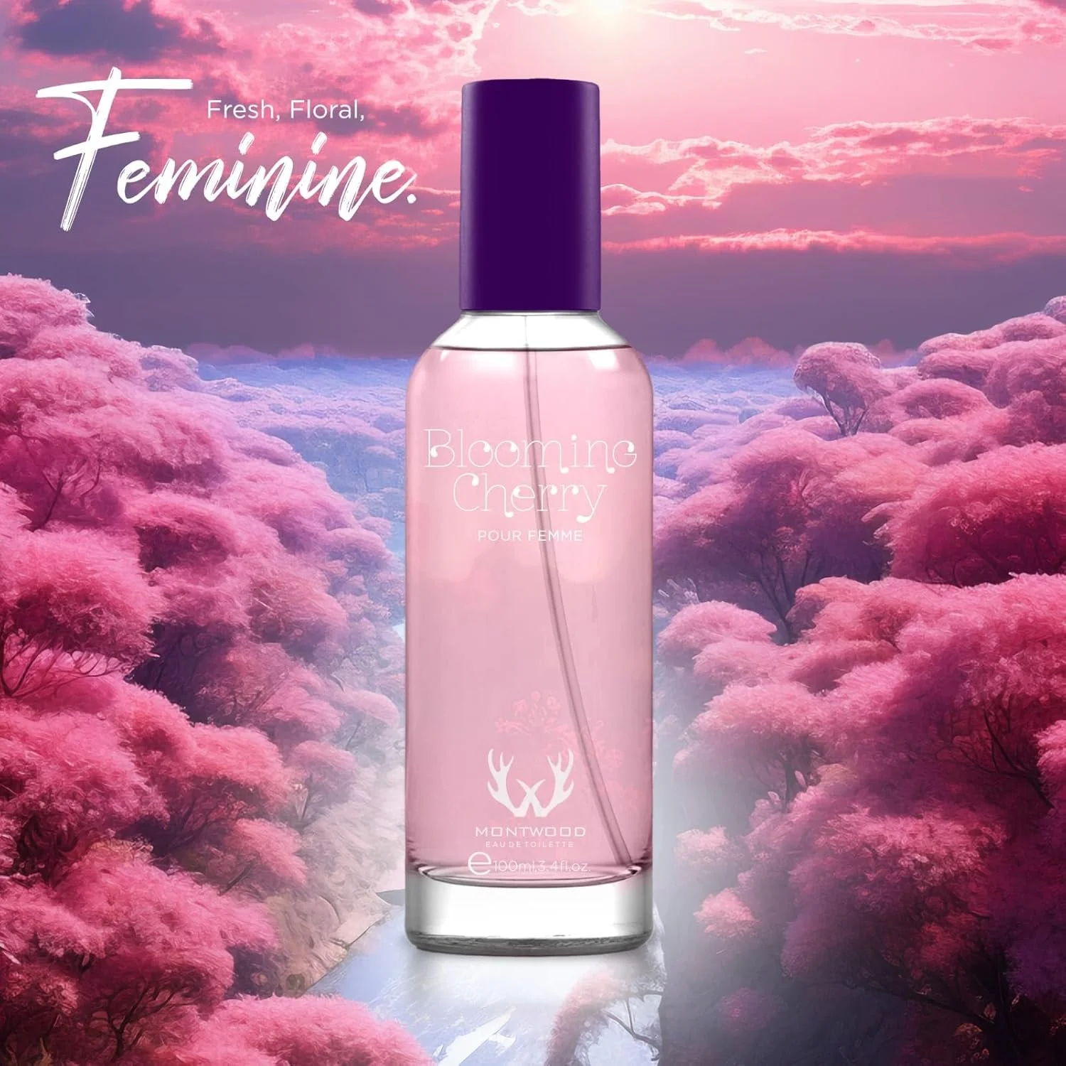 Montwood Blooming Cherry Pour Femme: ادو تویلت زنانه | عطر زنانه 100 میلی لیتر Montwood Blooming Cherry Pour Femme: ادو تویلت زنانه | عطر زنانه 100 میلی لیتر