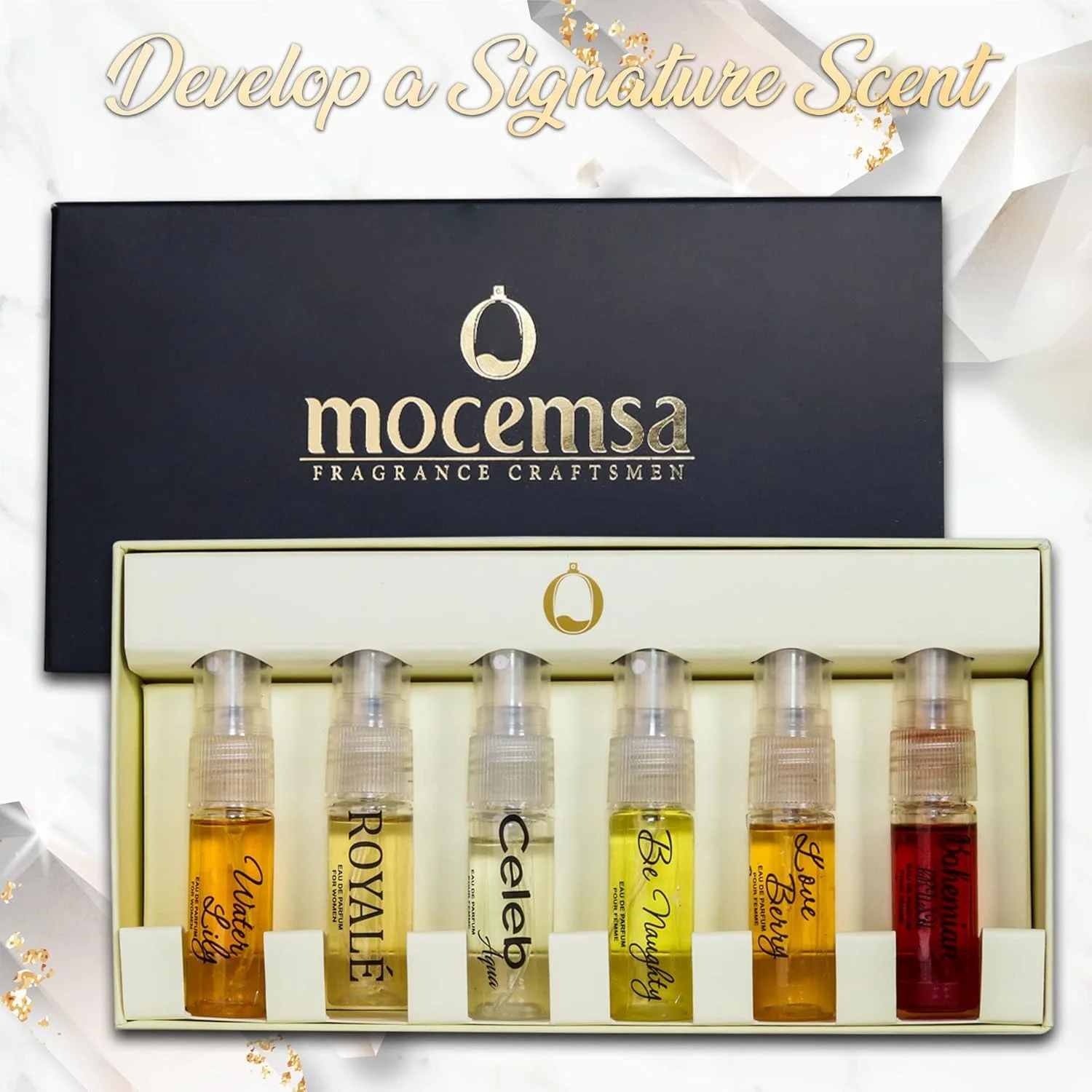 ست هدیه تستی عطر زنانه MOCEMSA، بسته 6 عددی، عطر جیبی ادو پرفیوم با ماندگاری طولانی، 36 میلی لیتر ست هدیه تستی عطر زنانه MOCEMSA، بسته 6 عددی، عطر جیبی ادو پرفیوم با ماندگاری طولانی، 36 میلی لیتر
