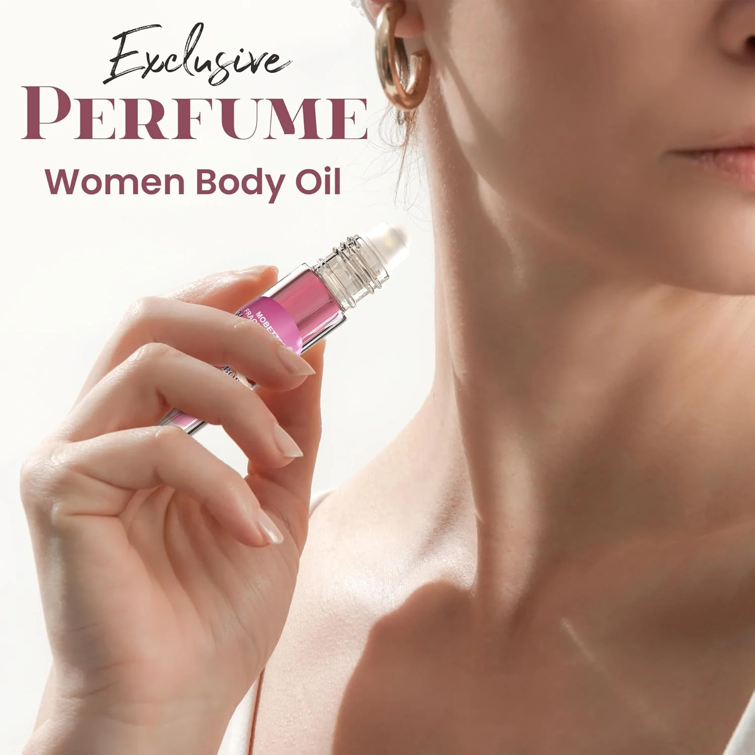 روغن معطر موبتر - عطر کیک توت فرنگی، روغن بدن معطر، رایحه گلی میوه ای گورمند برای زنان، سایز مسافرتی روغن معطر موبتر - عطر کیک توت فرنگی، روغن بدن معطر، رایحه گلی میوه ای گورمند برای زنان، سایز مسافرتی