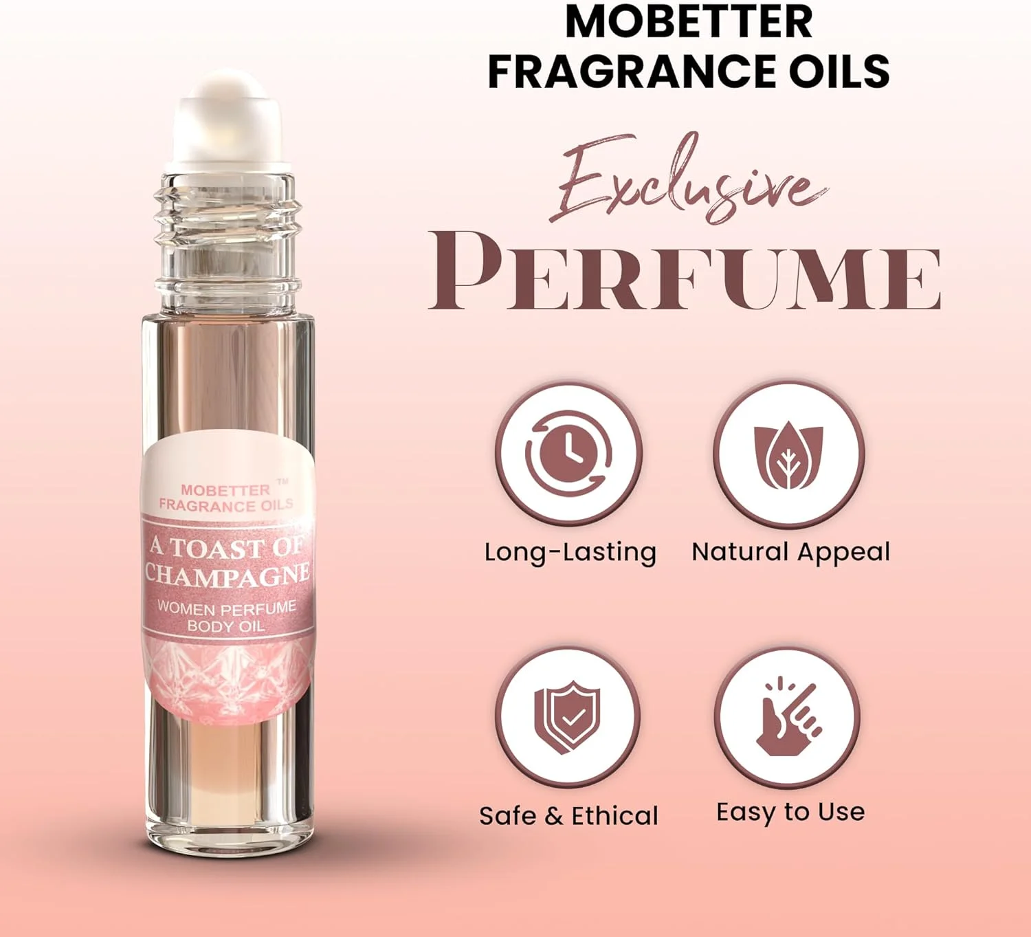 روغن بدن معطر زنانه موبتر فرگرنس اویلز با رایحه شامپاین روغن بدن معطر زنانه موبتر فرگرنس اویلز با رایحه شامپاین