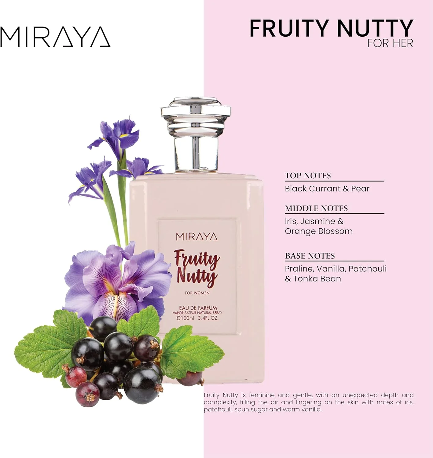 عطر زنانه میرایا با رایحه میوه ای و آجیلی - 100 میلی لیتر