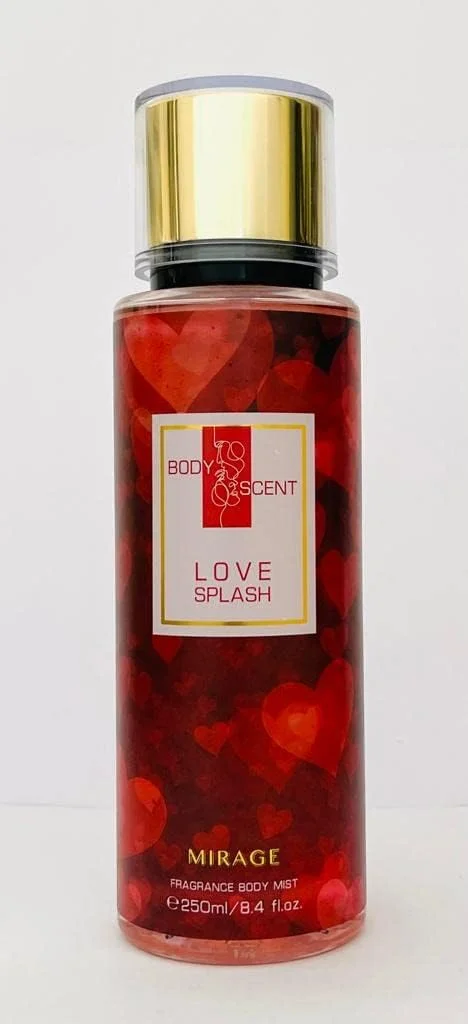 بادی میست زنانه میراژ مدل LOVE SPLASH حجم 250 میلی لیتر