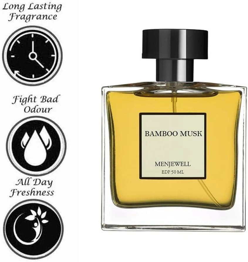 ادکلن مردانه مجوول Luxury BAMBOO MUSK با رایحه مرکبات، گل سفید، گل زرد و ادویه تازه | عطر شرقی ممتاز و ماندگار برای مردان، 50 میلی لیتر