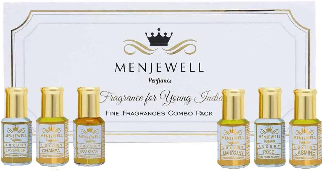 مجموعه هدیه عطر مردانه Menjewell شامل 6 عطر | مجموعه عطر | عطر گل | عطر زنانه | هدیه برای او (رایحه گل) 18 میلی لیتر (6 * 3 میلی لیتر)